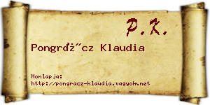Pongrácz Klaudia névjegykártya