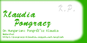 klaudia pongracz business card